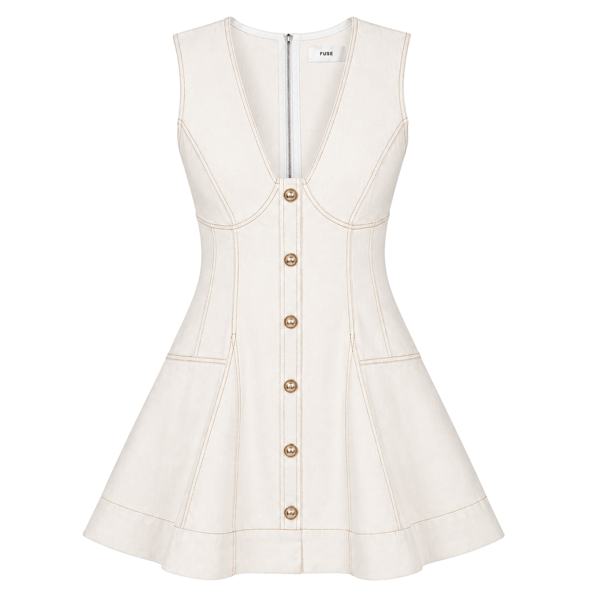 Fit-and-Flare Denim Mini Dress