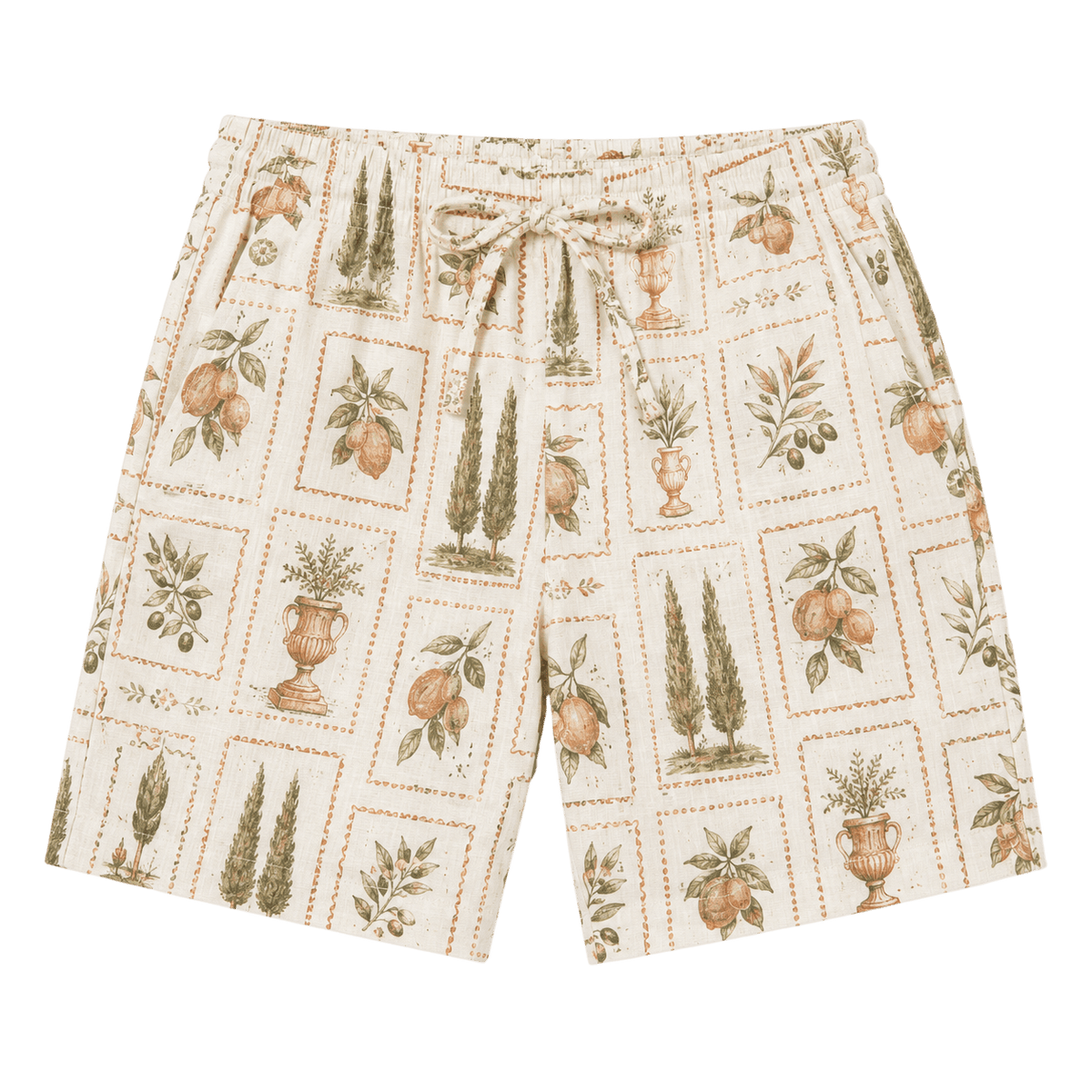 Postcard Print Shorts