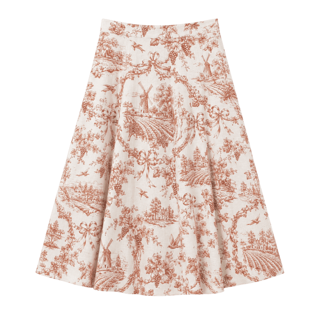 Printed Midi Skirt