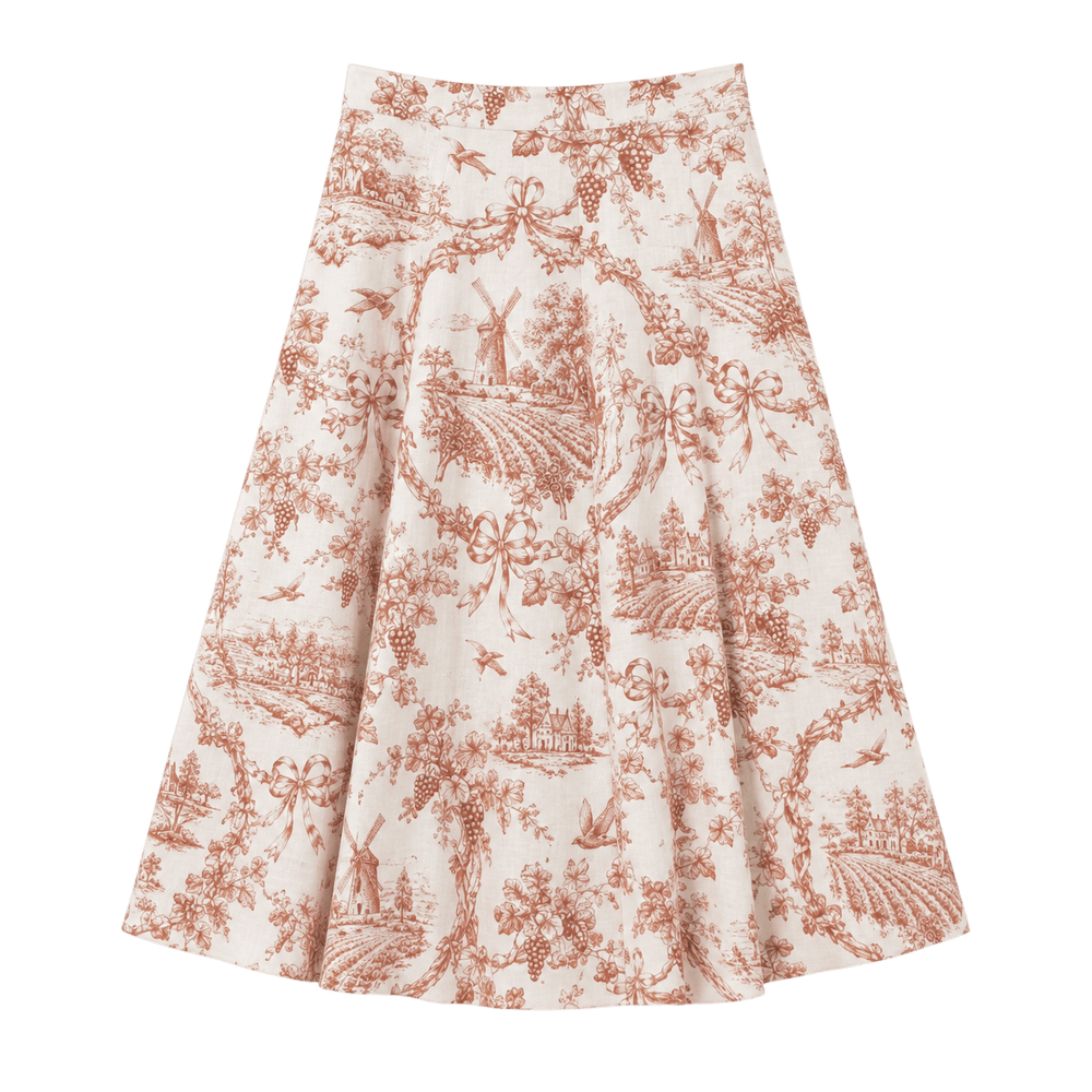 Printed Midi Skirt