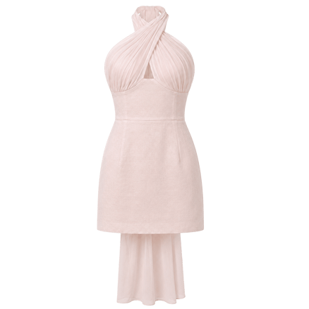 Halter Train Mini Dress