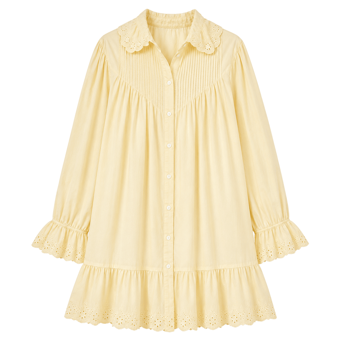 Ruffle Collar Mini Shirt Dress