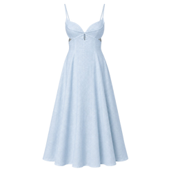 Petal Cutout Linen Maxi Dress
