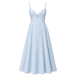 Petal Cutout Linen Maxi Dress