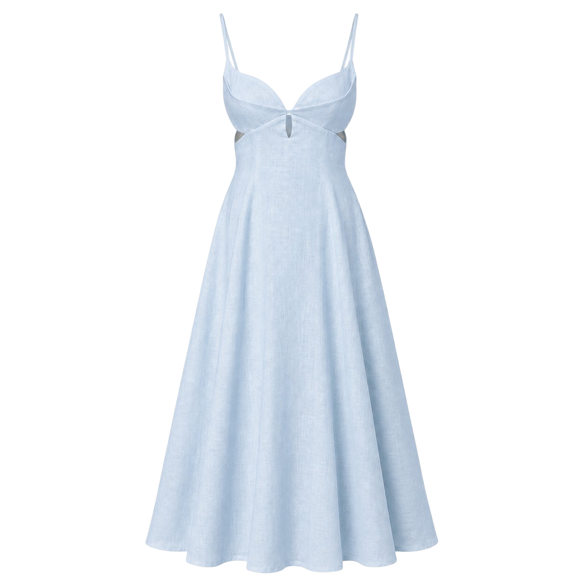 Petal Cutout Linen Maxi Dress