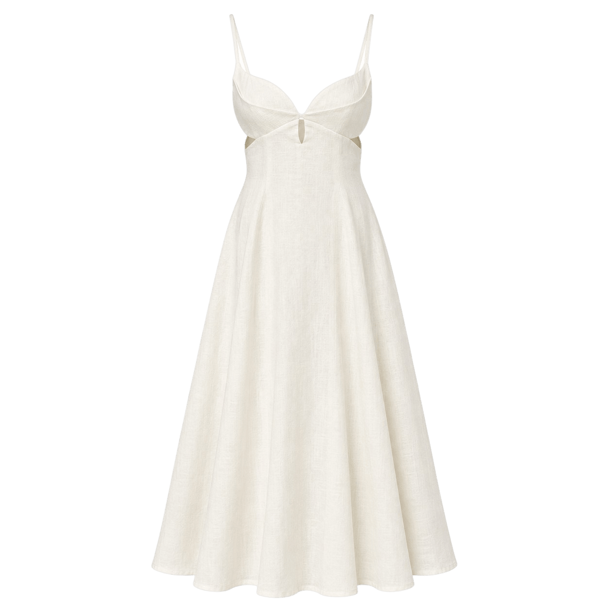 Petal Cutout Linen Maxi Dress