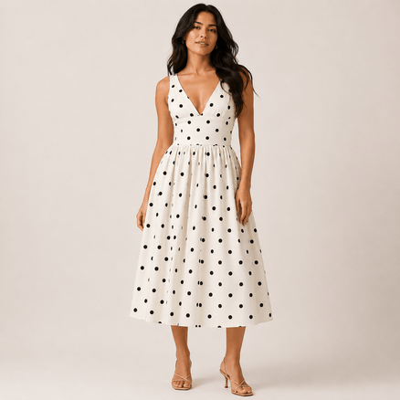 Polka Dot Midi Dress