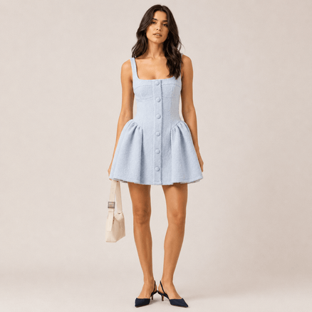 Tweed Fit-and-Flare Mini Dress