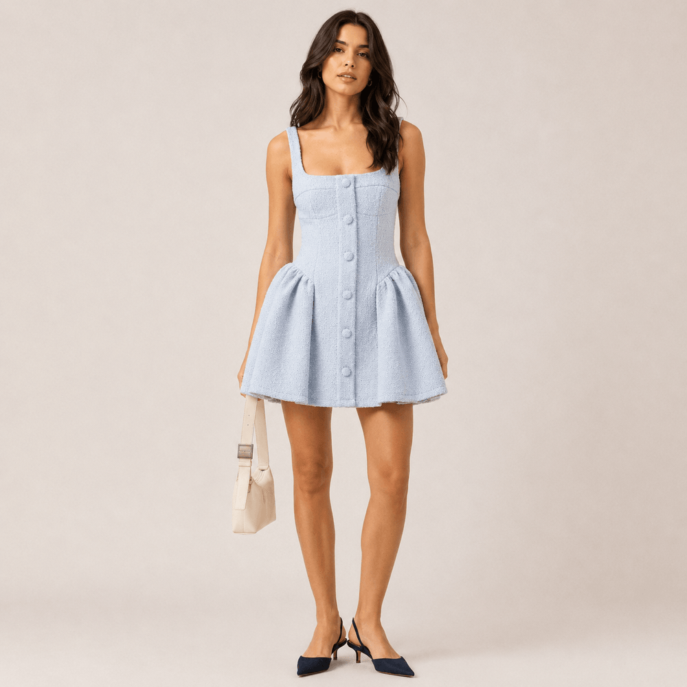 Tweed Fit-and-Flare Mini Dress