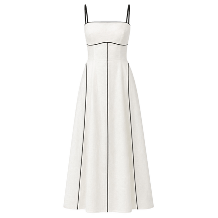 Piped Bustier Maxi Dress
