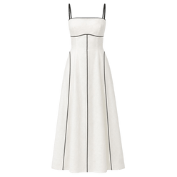 Piped Bustier Maxi Dress
