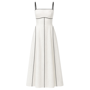 Piped Bustier Maxi Dress