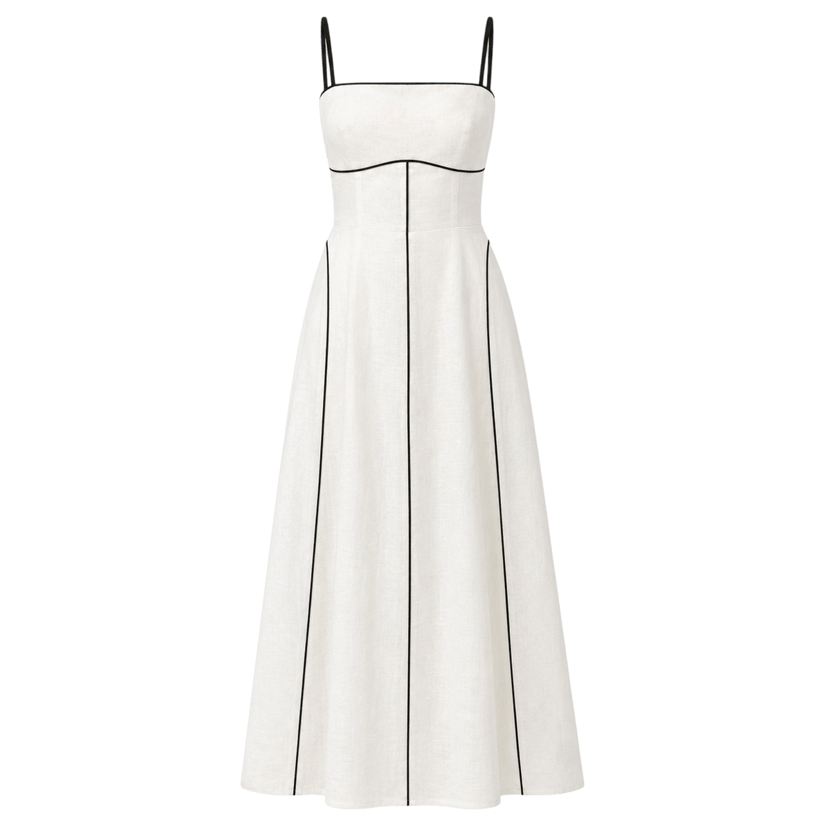 Piped Bustier Maxi Dress