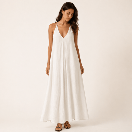 Racerback Linen Maxi Dress