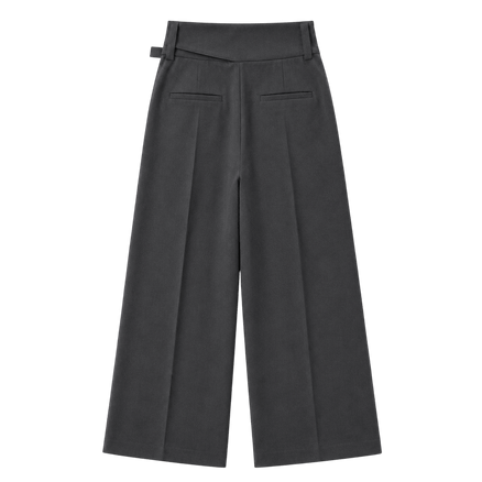 Crossover Waist Wide-Leg Trousers
