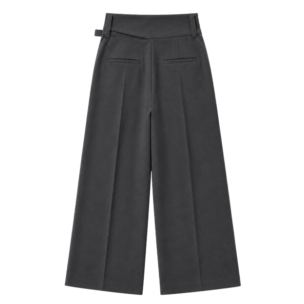 Crossover Waist Wide-Leg Trousers