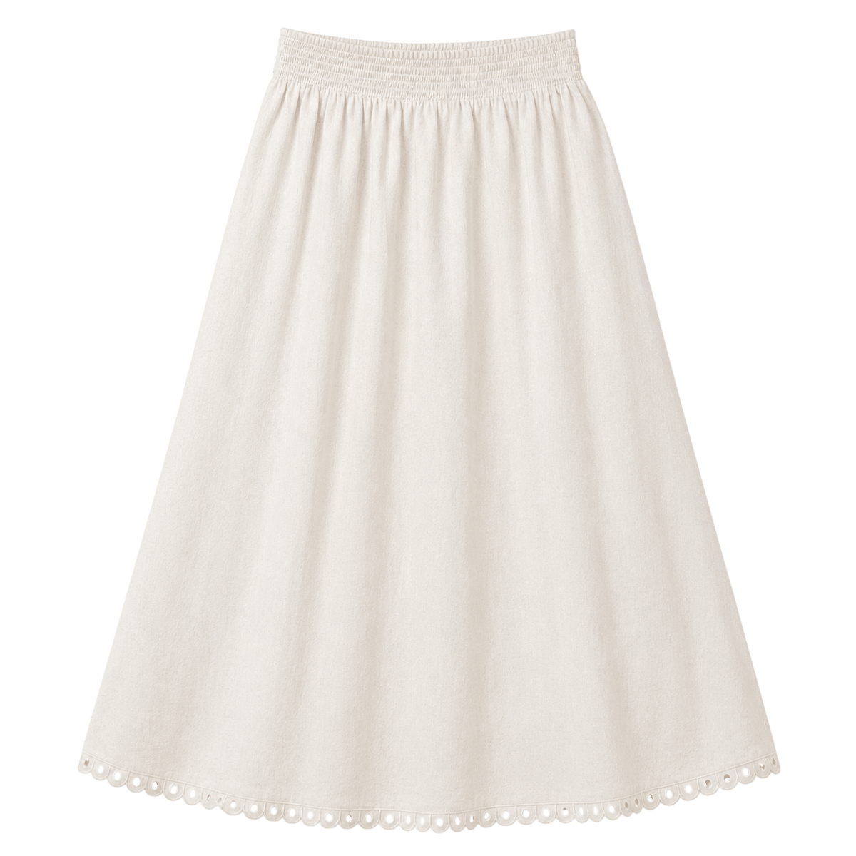Broderie Gathered Midi Skirt