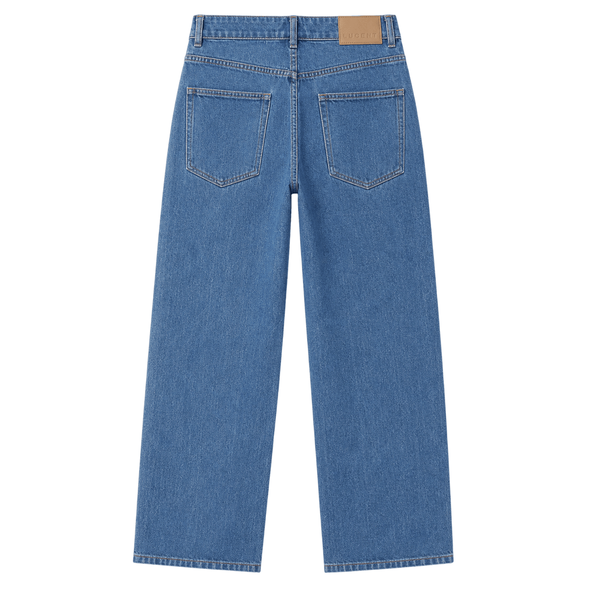 Curved Pocket Straight-Leg Jeans