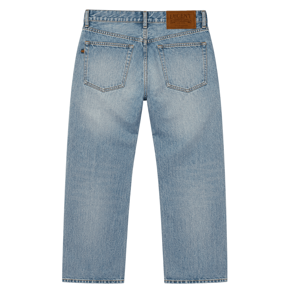 Vintage Wash Straight-Leg Jeans