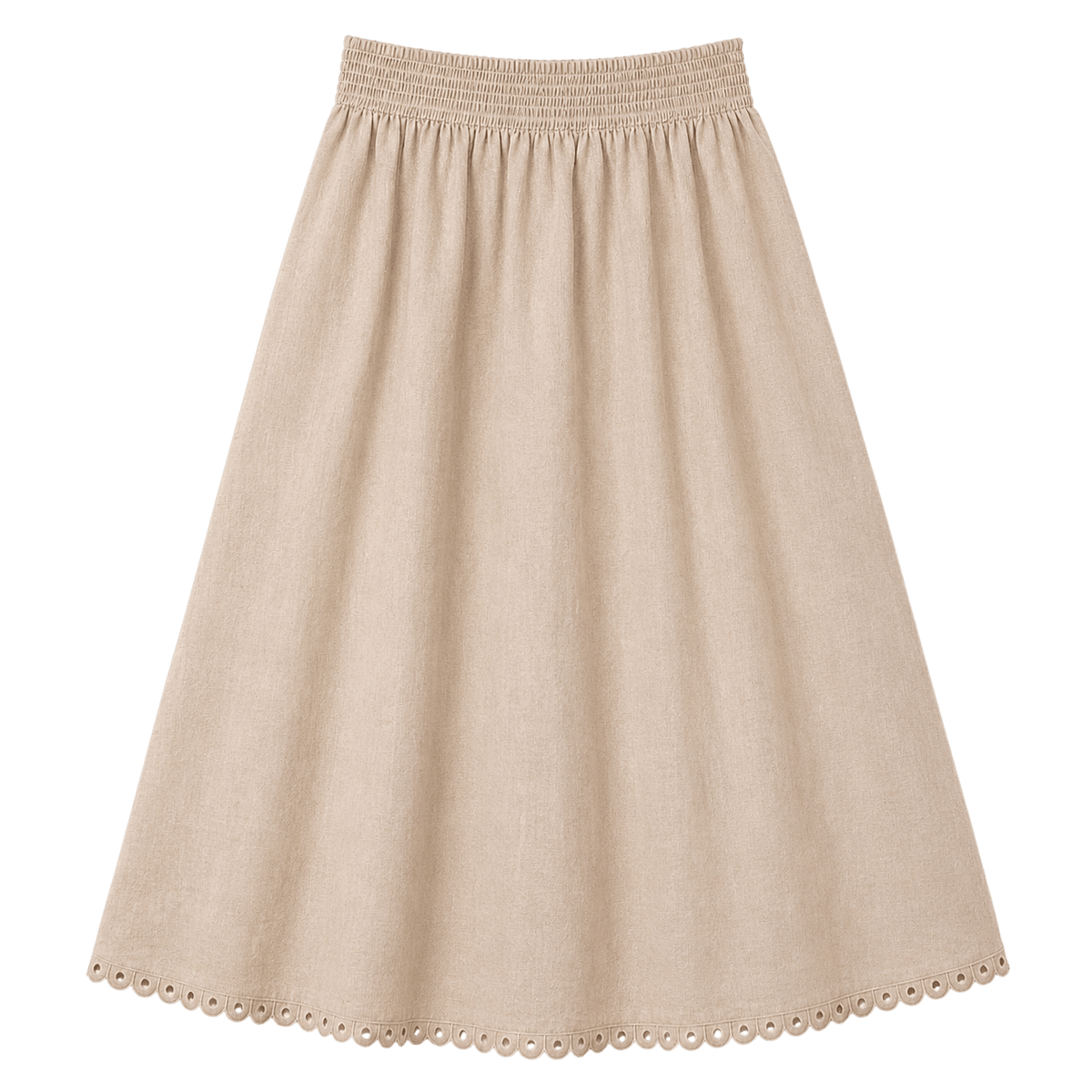 Broderie Gathered Midi Skirt