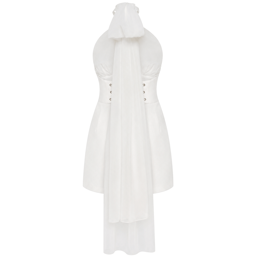 Halter Train Mini Dress