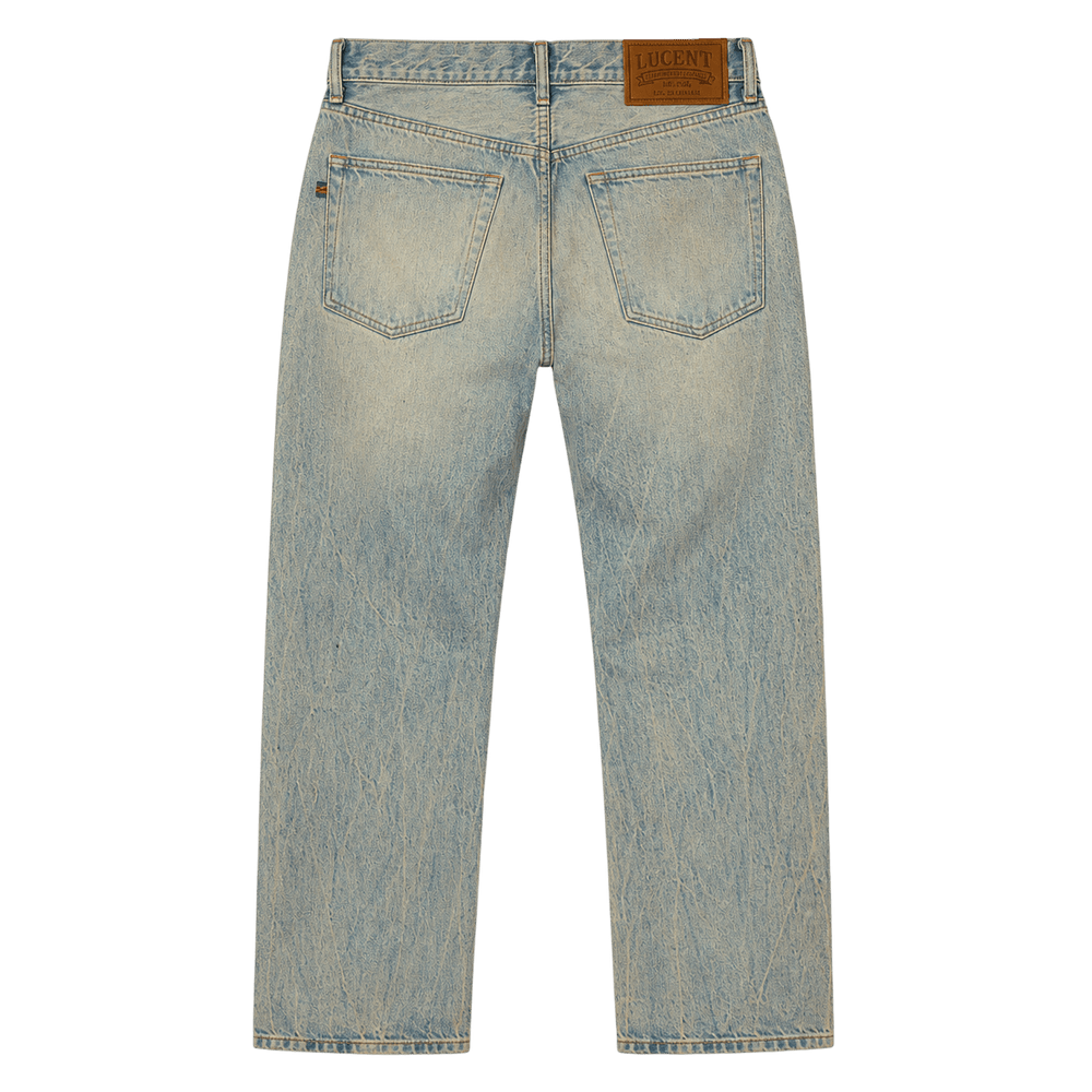 Vintage Wash Straight-Leg Jeans