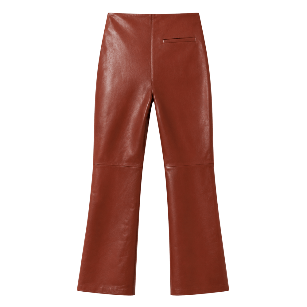 Leather Kick-Flare Trousers