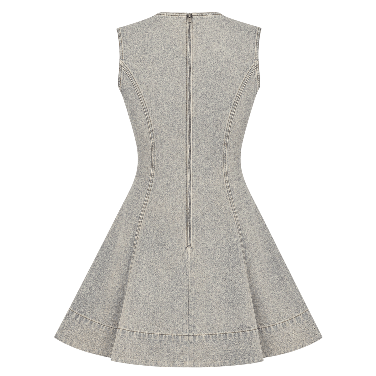 Fit-and-Flare Denim Mini Dress