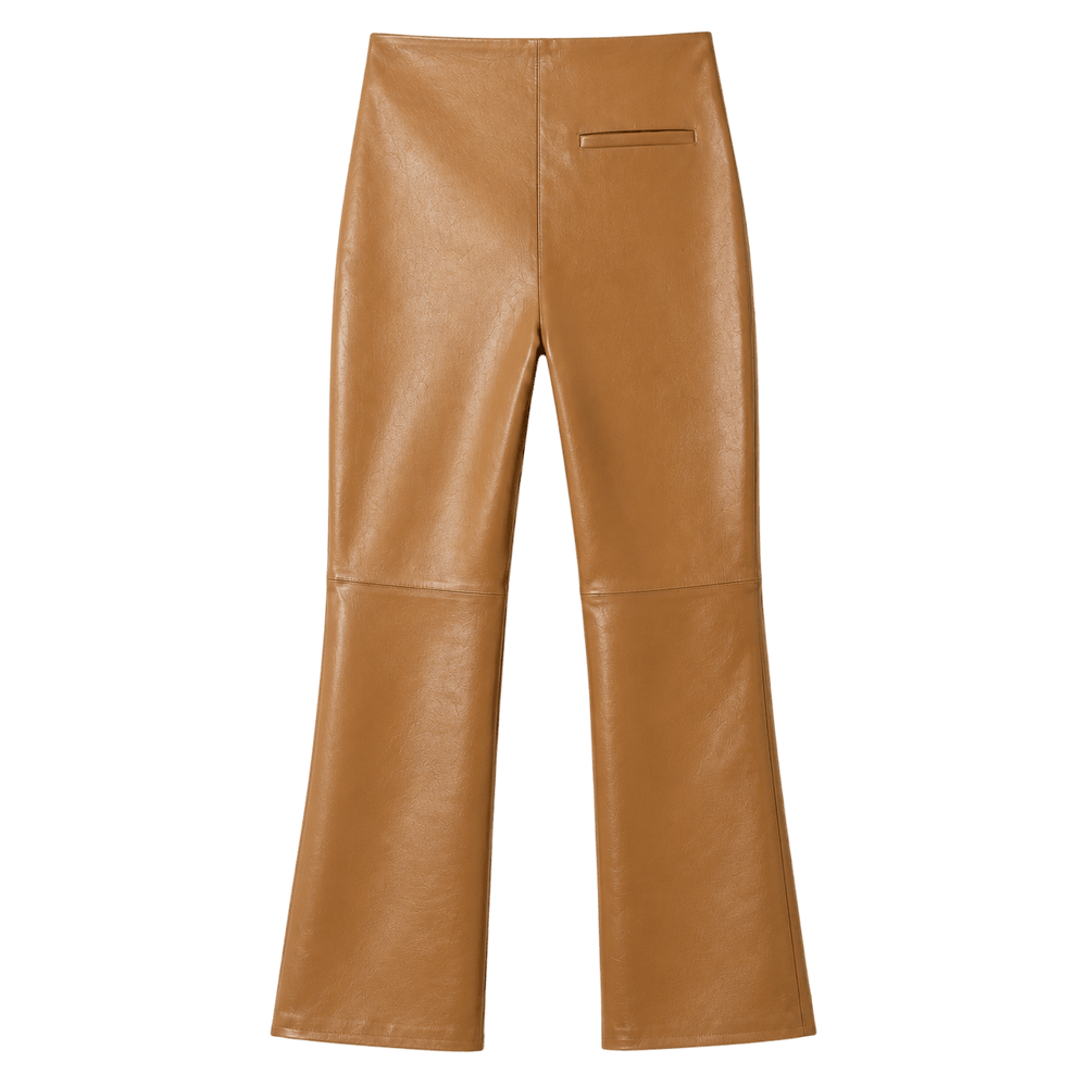 Leather Kick-Flare Trousers