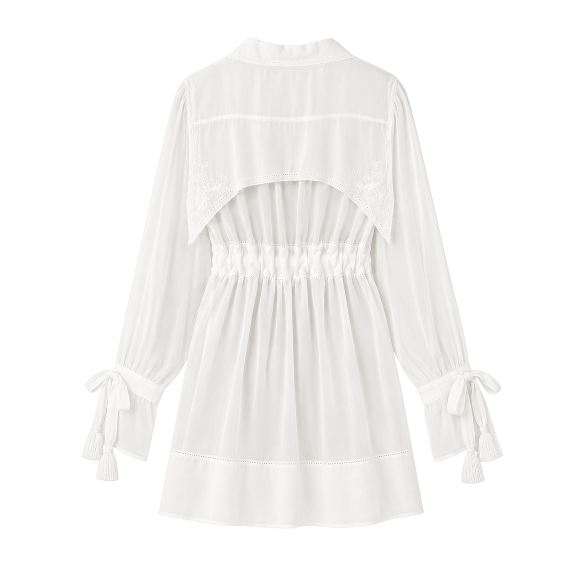 Cape-Back Silk Mini Dress