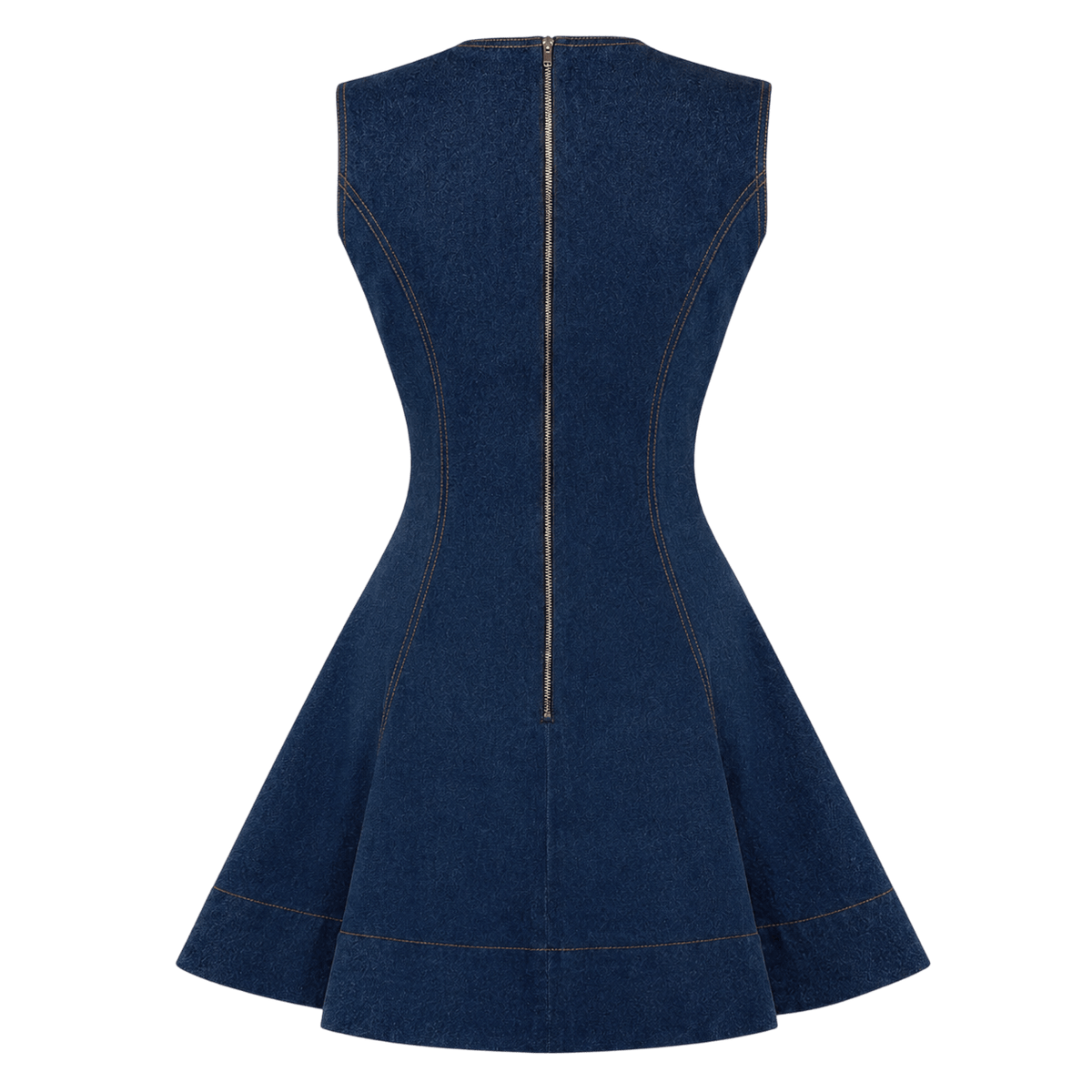 Fit-and-Flare Denim Mini Dress