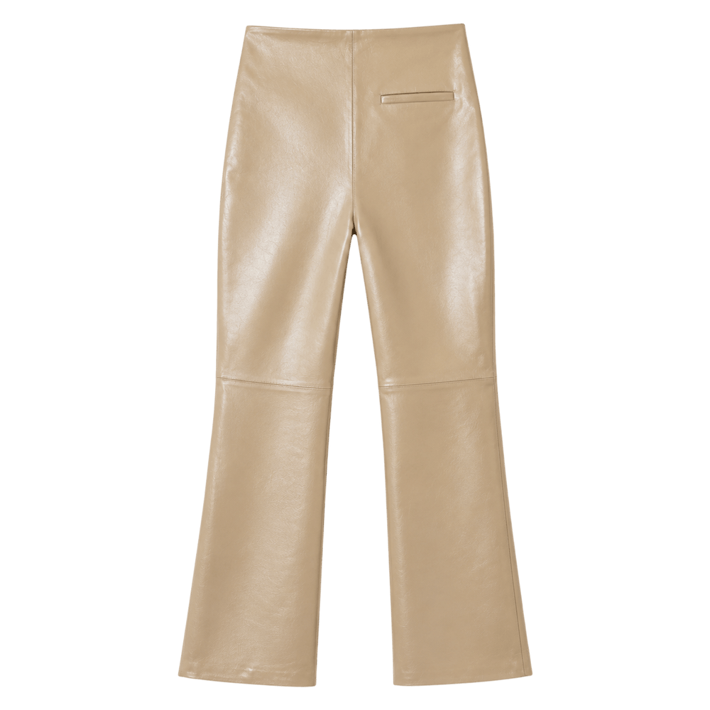 Leather Kick-Flare Trousers