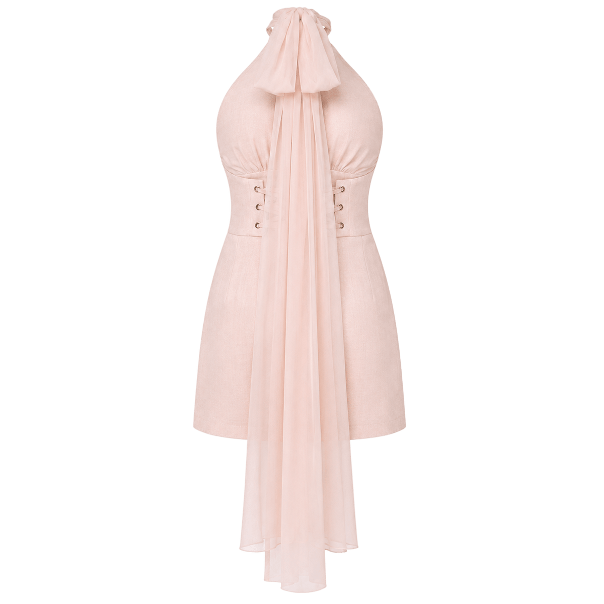 Halter Train Mini Dress