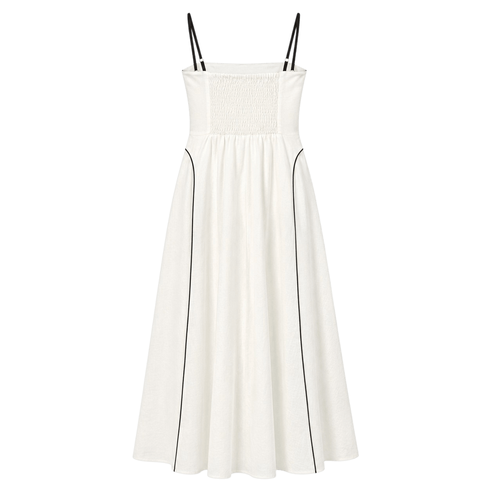 Piped Bustier Maxi Dress
