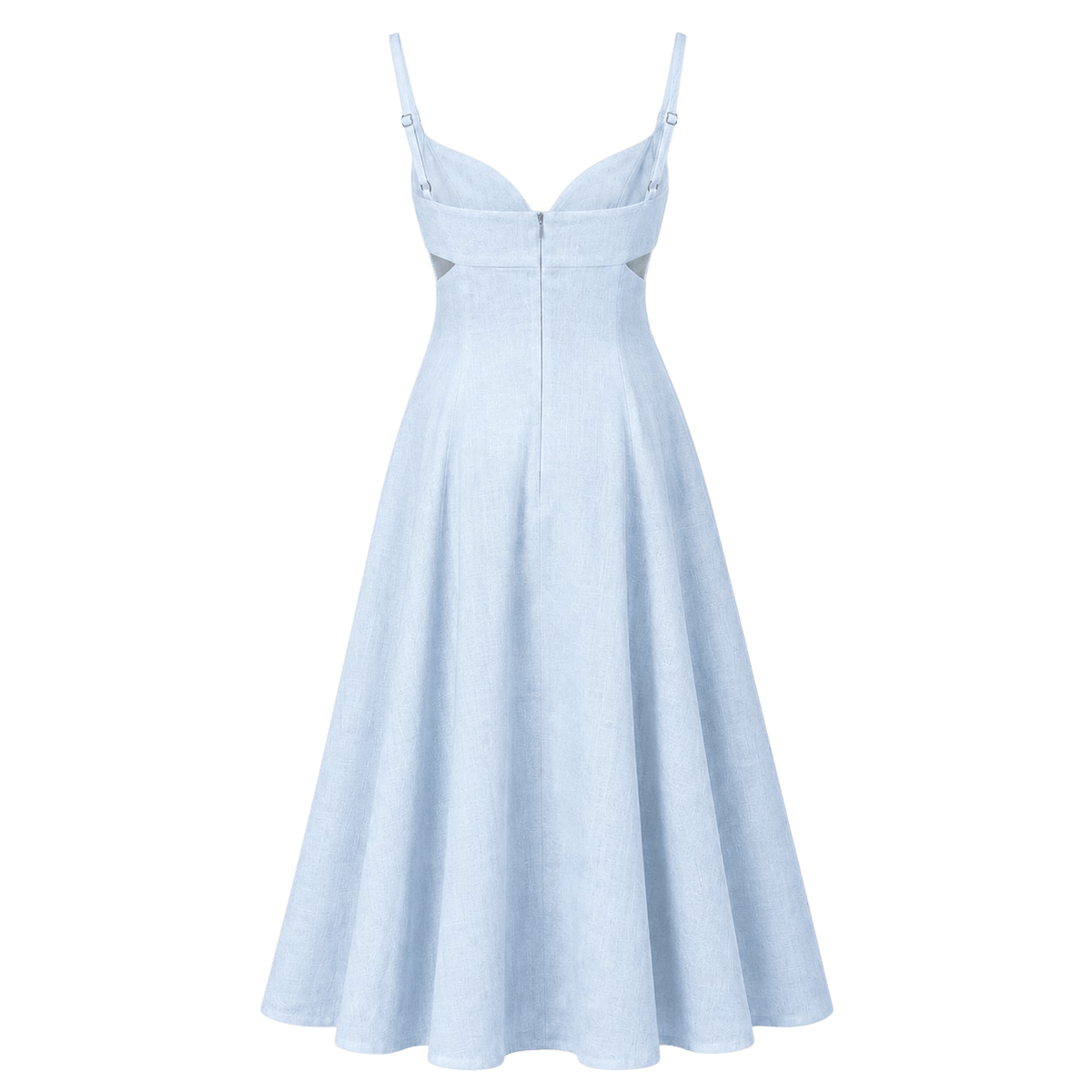 Petal Cutout Linen Maxi Dress