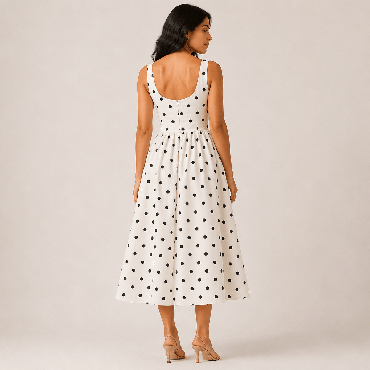 Robe midi à pois
