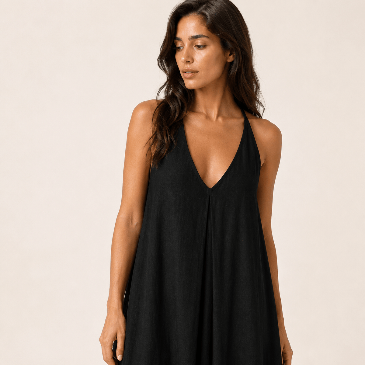 Robe longue en lin dos nageur