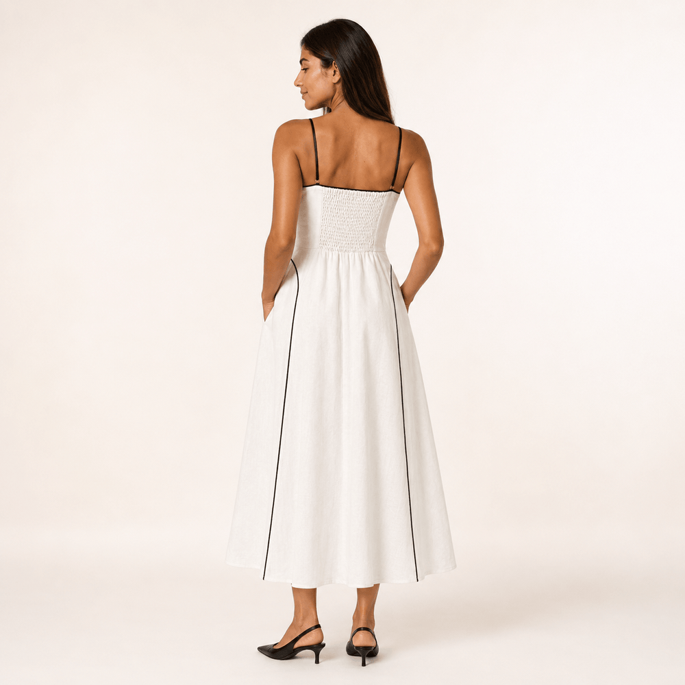 Piped Bustier Maxi Dress