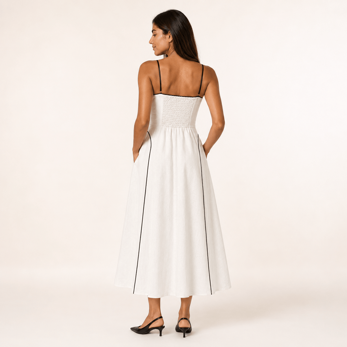 Piped Bustier Maxi Dress