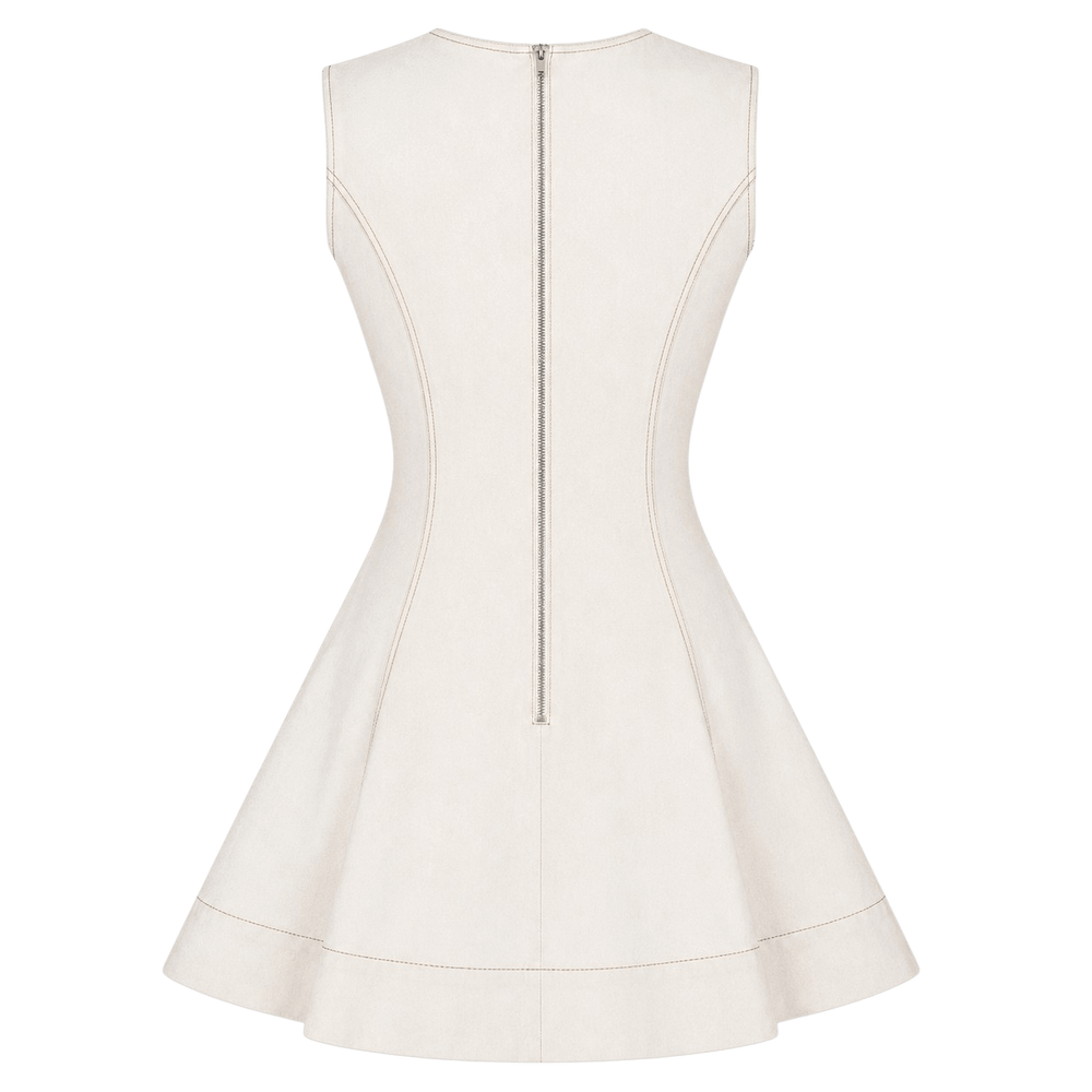 Fit-and-Flare Denim Mini Dress
