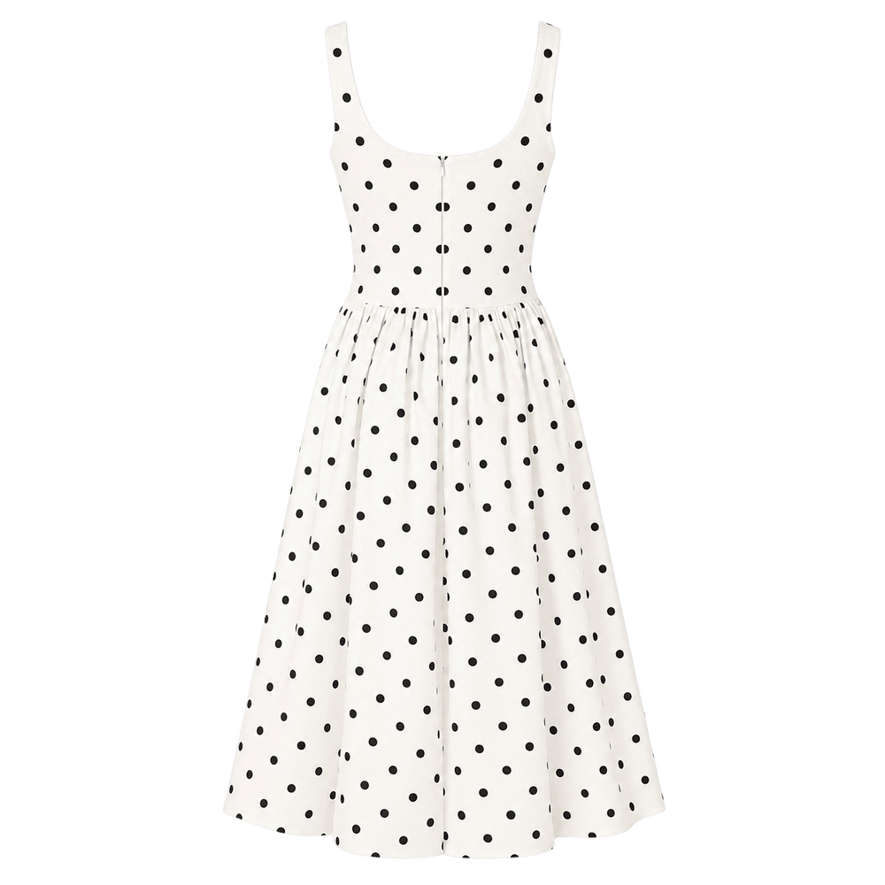 Robe midi à pois