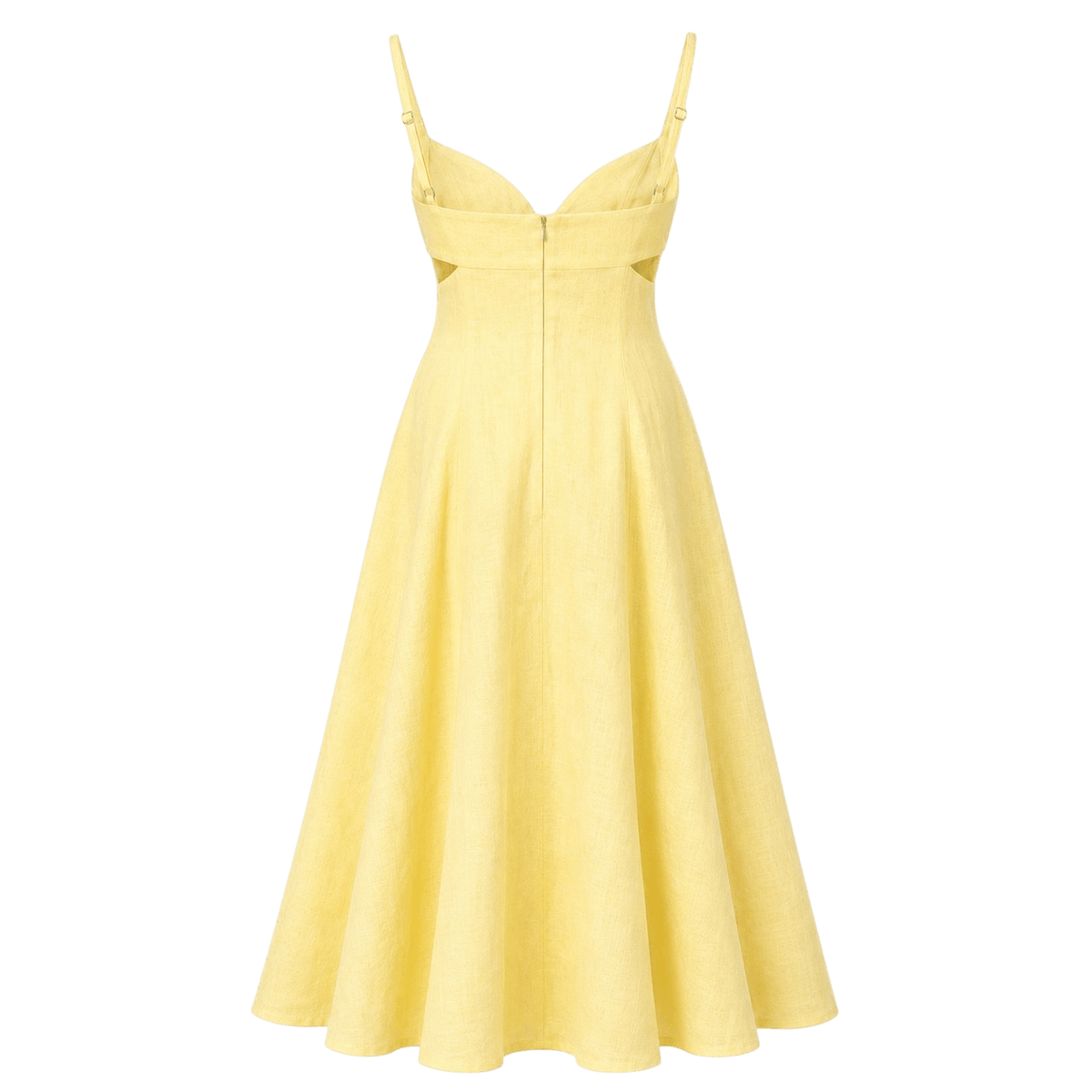 Petal Cutout Linen Maxi Dress