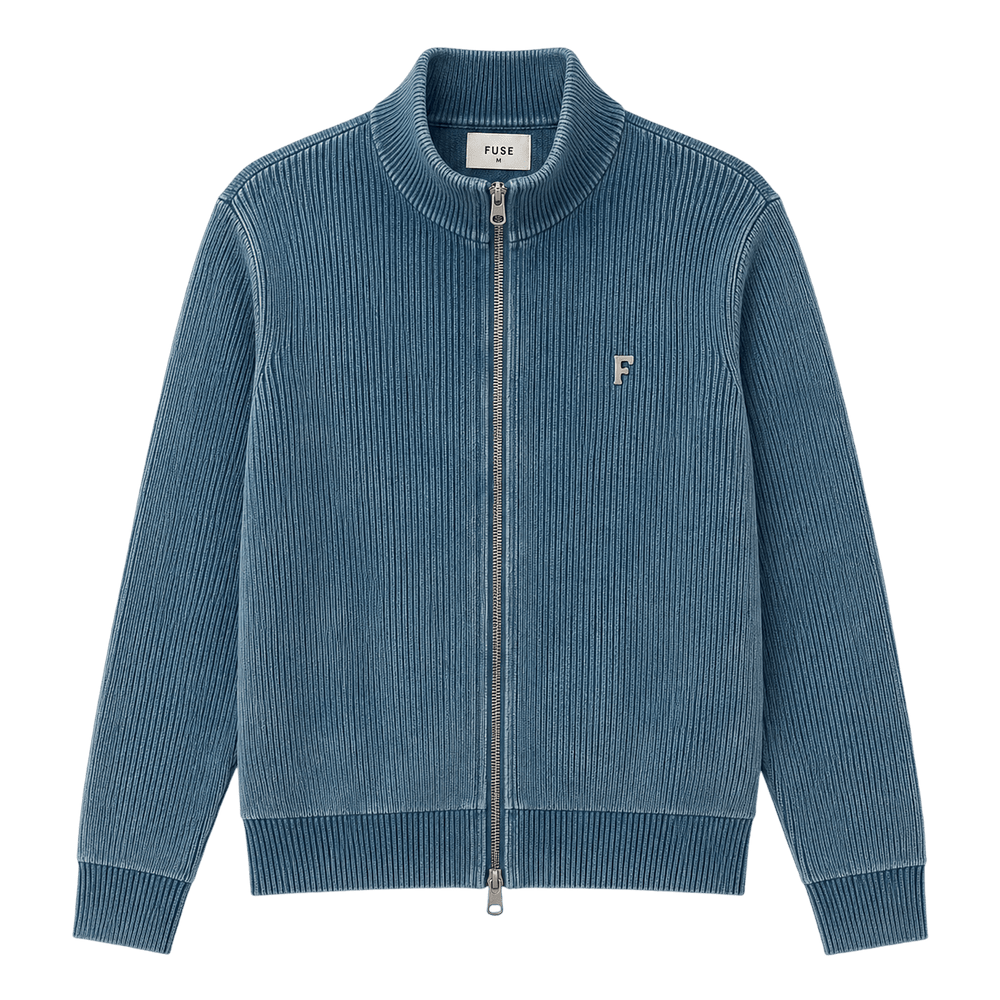 Ribbed Zip Knit Jacket
