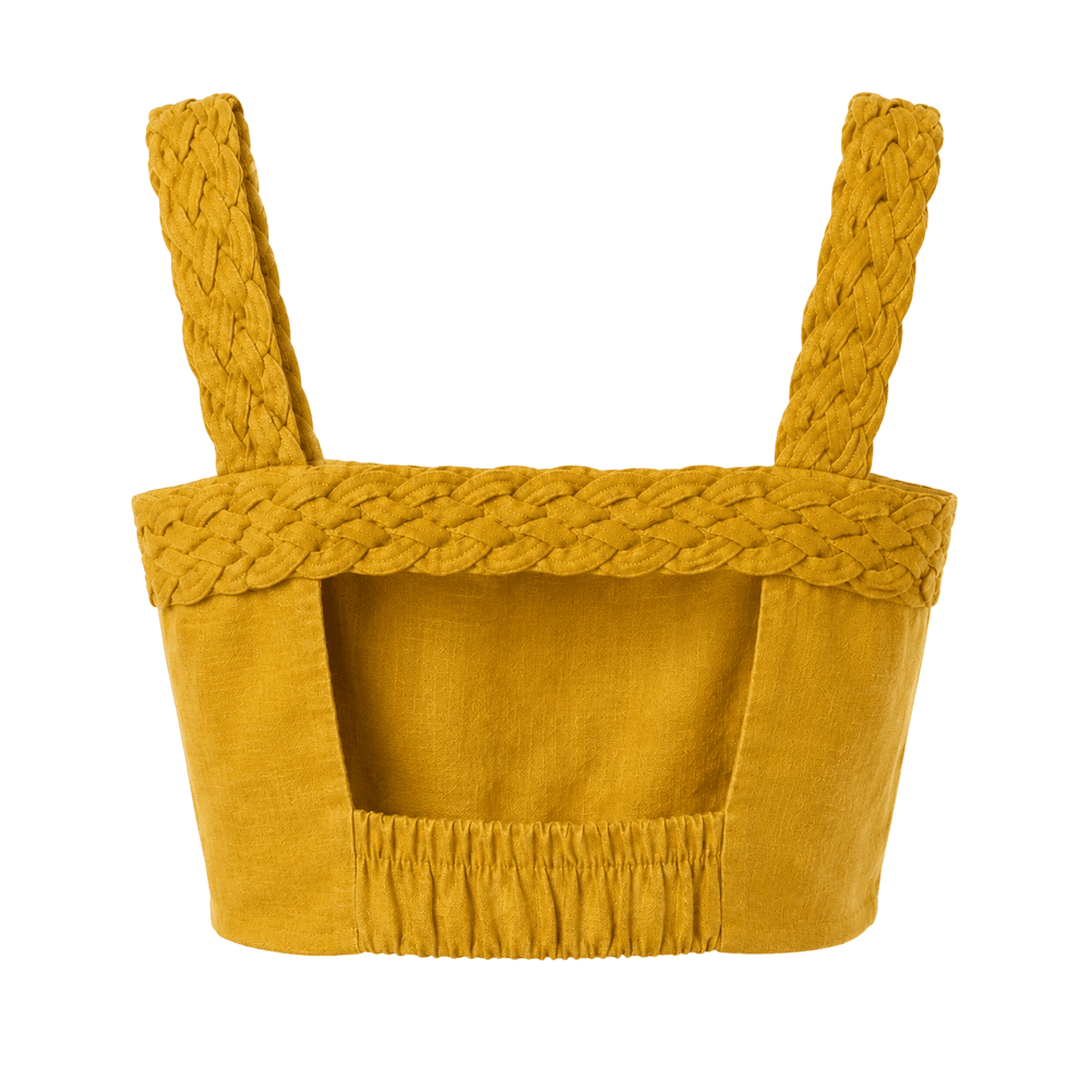 Braided Trim Linen Bralette