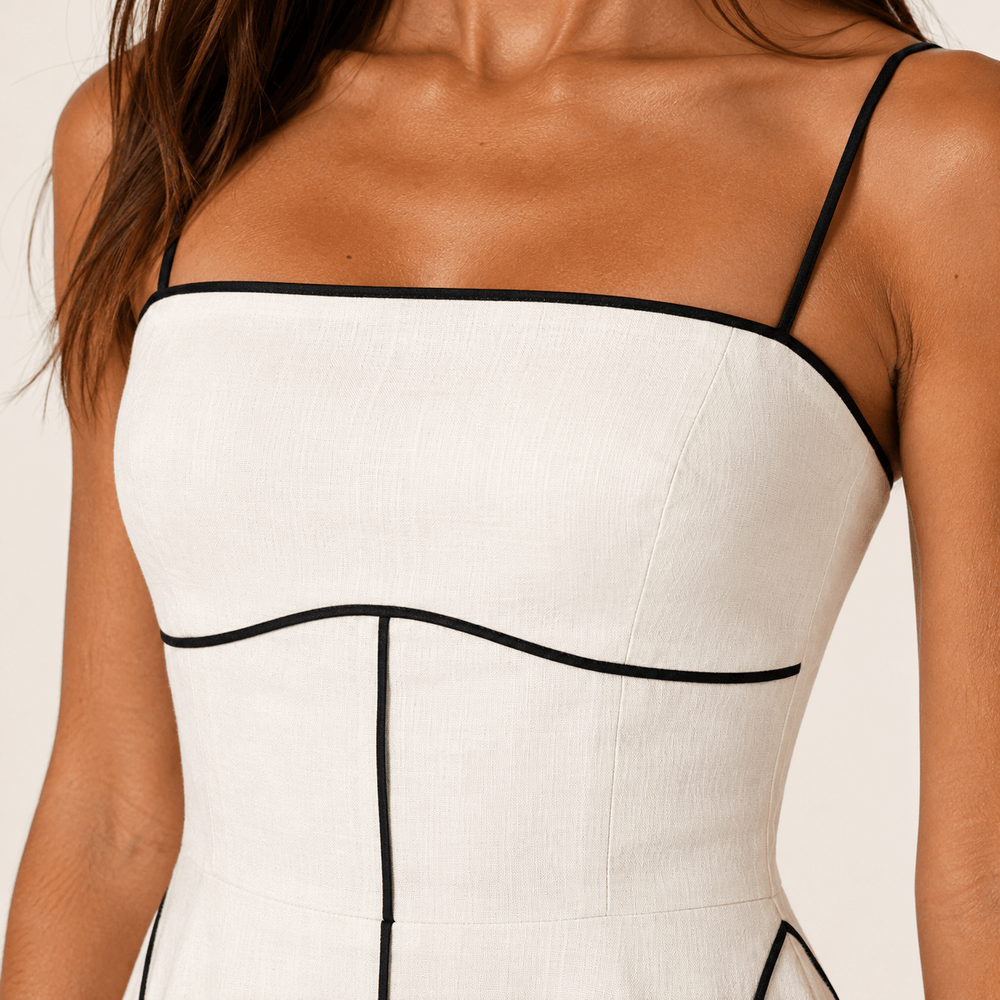 Piped Bustier Maxi Dress