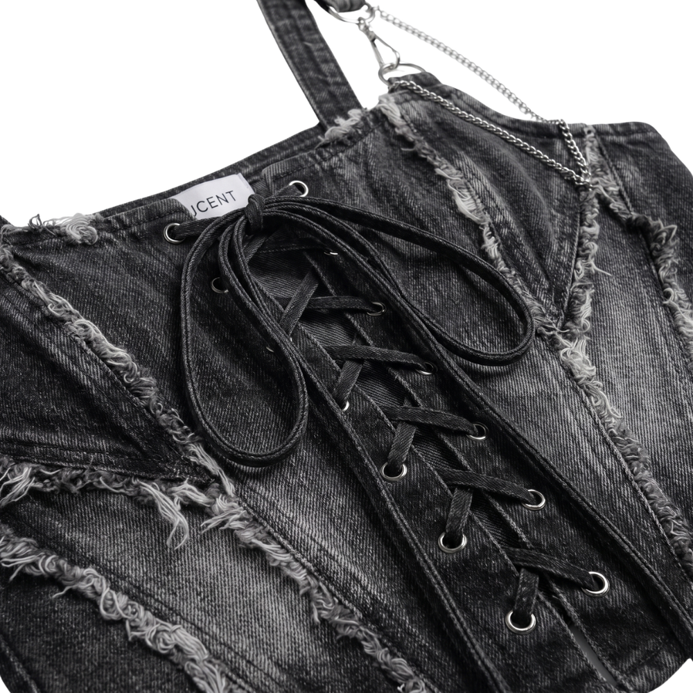 Rebel Lace Denim Corset