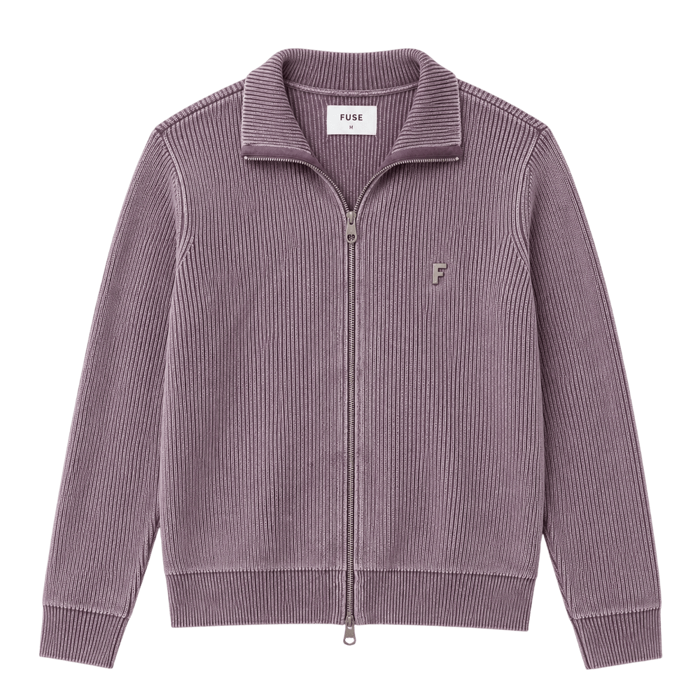 Ribbed Zip Knit Jacket