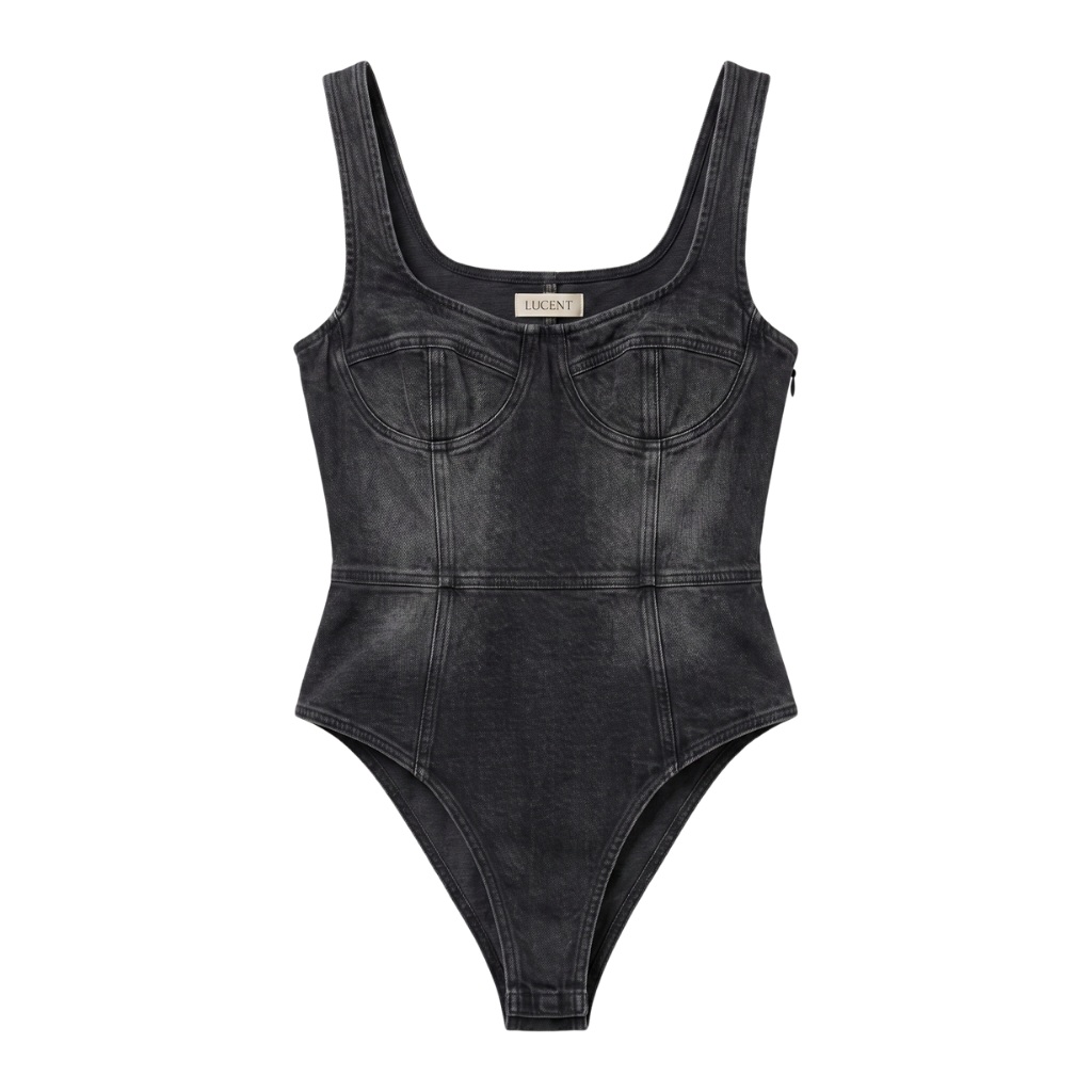 Sculpt Denim Bodysuit