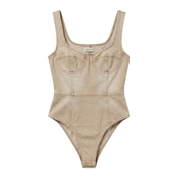 Sculpt Denim Bodysuit