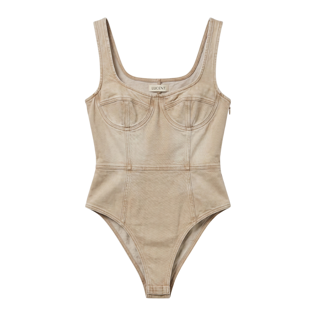 Sculpt Denim Bodysuit